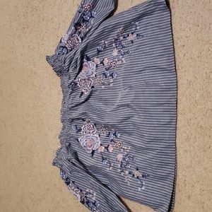 American Eagle Off The Shoulder Embroidered Top